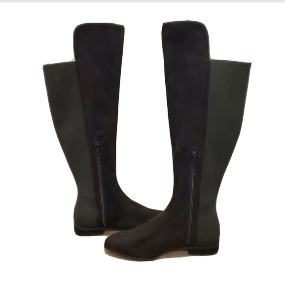 NEW Enzo Angiolini Marala Black Faux Suede Boots - Picture 2 of 6